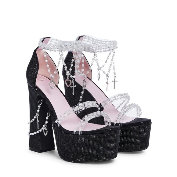 Sugar thrills holy revelation sparkly black heels - Picture 4 of 5